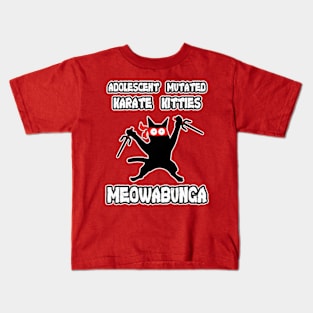 Adolescent Mutated Karate Kitties Red Kids T-Shirt